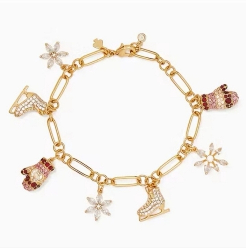 🩶▪️ Kate Spade▪️ Snowflake  Charm Bracelet  $169 ✨️❄️ - Picture 1 of 5